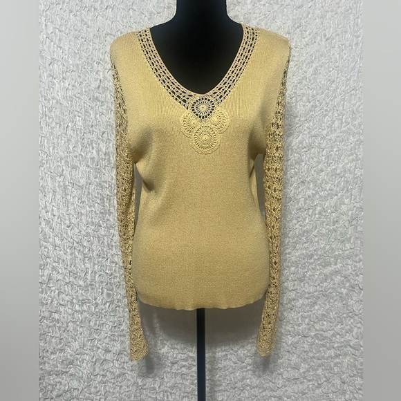 JULIANA SILK BLEND KNIT WOMENS SWEATER SIZE L - Picture 1 of 8